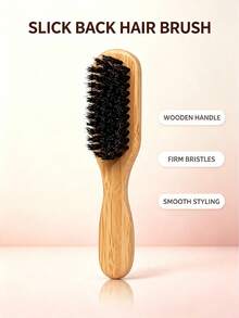 1pc Slick Back Hair Brush, Soft Bristles For Laying Down Hair Edges And For A Glossy Finish On All Hair Types,Smoothing Frizz&Restore Shine And Texture Comb - Multicolor - View 5