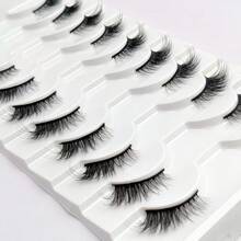 10 Pairs Half Lash Black Band False Eyelashes, Light Western Style Realistic Mixed Cat Eye Full Strip Half Lash, Durable & Easy To Apply, For Daily & Casual Eye Makeup - View 4