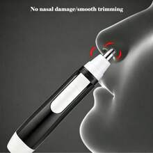 AXH 电动鼻毛修剪器，耳部、面部及眉毛清洁修整器，男女通用家用鼻毛去除工具套装 - 黑色 - 查看 5