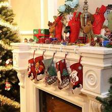 2/1pc Christmas Stocking Hooks, Fireplace Hooks, Non-Slip Christmas Tree Decoration Hooks, Portable Multi-Purpose Metal Hooks, Suitable For Birthday Party, Wedding, Christmas Decoration, Fireplace Stocking Hooks - Multicolor - View 4
