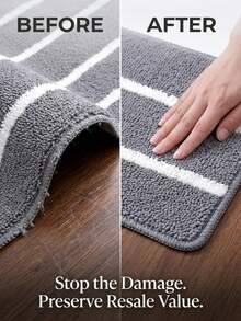 4/8/12pcs Rug Grippers Non Slip For Area Rugs, Strong Adhesive Corner Grips Prevent Rug Sliding And Curling, Reusable Washable Carpet Tape For Hardwood Floors, Tile Floors, Pet Friendly And Robot Vacuum - Black - View 9
