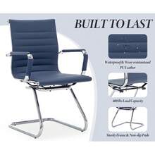 WAHSON OFFICE CHAIRS 8PCS PU Leather Office Chair Metal Frame Conference Chair For Meeting Room/Reception Area - 藍色八把 - 查看 6