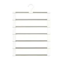 1/2pcs 7-Tier Multi-Function Pants Rack, Stainless Steel Multi-Layer Pants Storage Rack, Space-Saving Wardrobe Hanger, Jeans Long Skirt Scarf Organizer, Black/White Dual Color Optional - Multicolor - View 4