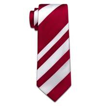 Red White Striped Necktie Pocket Square Cufflinks Tie Clip 4pcs Set For Bachelor Group Dinner & Holiday Family Reunion Feast,Halloween - Red - View 4