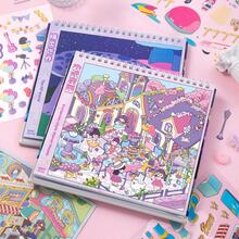 Dreamy Theme Landscape Sticker Collection Book, Cute Cartoon Miniature Scene Handmade DIY Collage Stickers - Night Of the Elves [Decorative Sticker Collection] - View 2