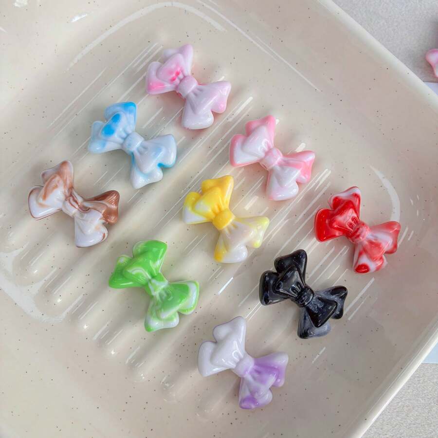 Acrylic Dual Color Gradient Layered Music Bow DIY Mobile Phone Chain Bracelet Hair Clip Hair Accessory Material Loose Bead Jewelry