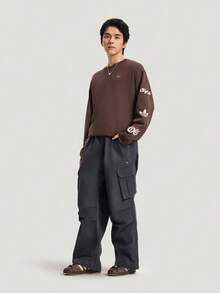 Adidas Originals Kaos Lengan Panjang Pria Ukuran M Tanpa Kerah Rajut Lengan Panjang TKR5045 - Coklat - View 6