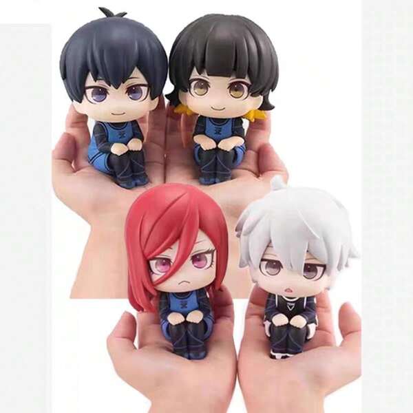 Blue Lock Chibi Figures Anime Merchandise, Isagi Yoichi, Bachira Meguru, Nagi Seishiro, Chigiri Hyoma Cartoon Character Figurines Display Models, Co-Branded Collectible Commemorative Office Desk PC Case Car Decor, Anime Peripheral, Holiday Birthday Gift For Friends