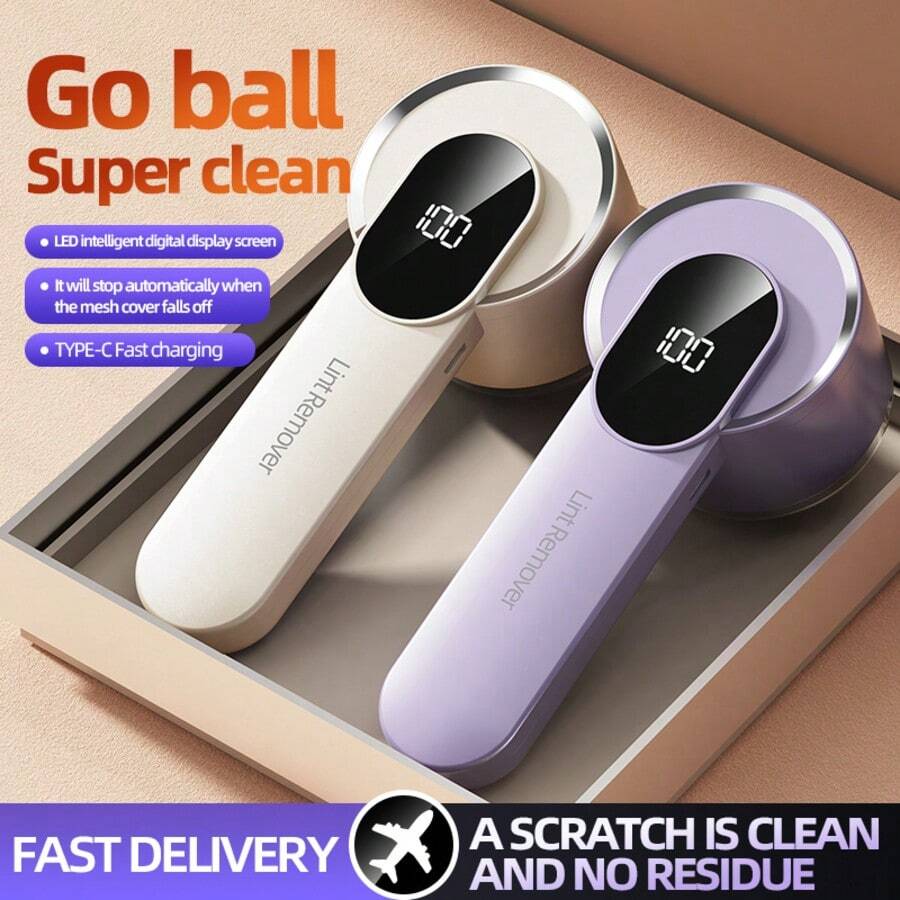 Upgraded Portable Multifunctional Wool Ball Trimmer, Electric Fabric Remover, Portable Wool Remover, Powerful Motor With LED Intelligent Digital Display Screen, Suitable For Clothing, Bedding, Carpets, Sofas, And Dry Clothes Stores! - Multicolor - View 1