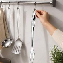 Tenedor para asar, tenedores de cocina de alta resistencia, tenedor de dos puntas para carne de 14.6" de acero inoxidable, tenedores para cortar carne con orificio para colgar, resistentes al calor para asar, rostizar, voltear y servir. - 1 - Ver 5