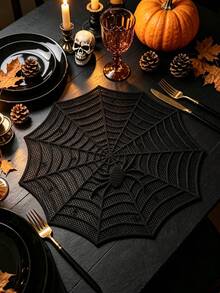 1/4/6 buah Alas Meja PVC Motif Jaring Laba-laba dengan Lapisan Emas, Cocok untuk Dekorasi Meja Pesta Pernikahan, Alas Meja Halloween, Alas Mesin Kopi, Alas Anti Selip dan Tahan Panas, Cocok untuk Pesta Pernikahan, Perayaan Hari Raya, Piknik, Berkemah, dan Dekorasi Meja Pesta Ulang Tahun - MultiWarna - View 3