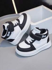 1 Pair Non-Slip Flat Shoes, All-Season Breathable Lightweight Casual Sneakers, Daily Campus White Shoes - Black - View 6