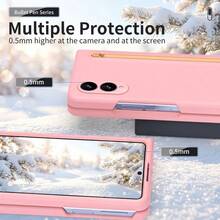 1pc Hadaasi Multi-Color Full Coverage Flip Protective Case, With Pop-Out Stylus Slot And Pop-Out Storage Compartment, Comes With Matching Stylus, Matte Fine Skin-Friendly Frosted Texture, Scratch-Resistant, Fingerprint-Resistant, Shock-Resistant, Compatible With Samsung Galaxy Z Fold 8/Z Fold 8 Ultra/Z Fold 7/Z Fold 6/Z Fold6-Slim/W25/Z Fold 5/Z Fold 4/Z Fold 3 And Compatible With IPhone Ultra - Multicolor - View 7