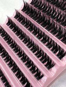 Hinarin 120片 D捲度 8-16mm 混長蓬鬆自然感接睫毛套組，DIY可重複使用睫毛簇，單片假睫毛簇，適合多種妝容造型 - D - 查看 4