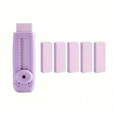 6pcs/Set: 1 Main Eraser + 5 Replacement Refills, Minimalist Candy Color Retractable Eraser, No Residue, No Crumbs - Multicolor - View 11