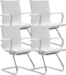 WAHSON OFFICE CHAIRS 4PCS PU Leather Office Chair Metal Frame Conference Chair For Meeting Room/Reception Area - 白色四把 - 查看 10