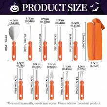 6/8/11Pcs Halloween Pumpkin Carving Kit, Stainless Steel DIY Sculpting Tools With Storage Bag, Multipurpose Fruit Vegetable Cutting Set For Jack-O-Lantern, Halloween Pumpkin Decorations - - - View 2