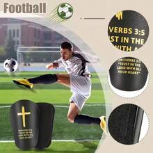 1 Pasang Pelindung Tulang Kering Mini Sepak Bola, Pola Salib Emas, Perlengkapan Pelindung Olahraga Tebal Unisex, Tahan Lama, Anti Benturan, Desain Pas di Betis, Cocok untuk Semua Musim - Salib Emas - View 5