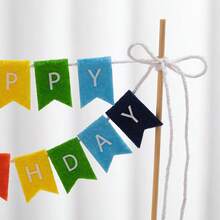 1 Set Happy Birthday Cake Banner, Mini Happy Birthday Cake Topper Sign, Rainbow Cupcake Topper, Colorful Cupcake Decorations, Banner For Boys Girls Party - Happy Birthday - View 8