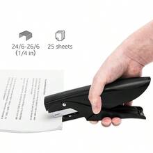 Basics Portable Clamp Stapler, 25 Sheet Capacity, Heavy Duty Stapler, Black - Standard - View 2