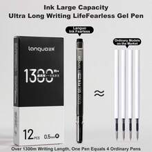 Pulpen Blue Fruit Kapasitas Besar Netral Ujung Jarum 0,5mm Tinta Hitam, Jarak Tulis Sangat Jauh, Halus dan Tidak Luntur, Pulpen Tanda Tangan Sekali Pakai untuk Pelajar, Persiapan Ujian, Kantor dan Penandatanganan, Satu Kotak Penuh - pulpen gel - View 5