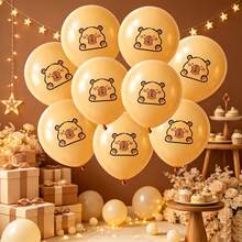 10/15pcs Mini Capybara Themed Foil Balloon Set, Suitable For Birthday Party Decoration, Random Styles - Capibara Balloon Set - View 14