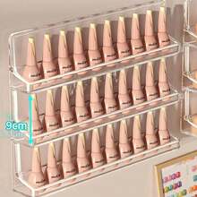 1PC Transparent PET Material Multi-Layer Large Capacity Wall-Mounted Nail Polish Display Rack, Sturdy And Durable, For Nail Salon And Beauty Studio, Organized Display For Easy Color Selection And Enhanced Tidiness - Multicolor - View 5