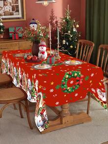 1pc Merry Christmas Tablecloth 220x130cm Poinsettia Pattern Disposable Tablecloth Holiday Party Supplies Christmas Home Decor 2026 New Year Gift - Multicolor - View 7