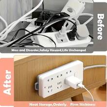 Wall‑Mounted Power Strip Hook‑Hanging Socket Holder‑Space‑Saving Storage Bracket‑Suitable For Kitchen, Bedroom, Bathroom, Office, Desk, Entryway And Home‑Ideal Home Organizer - A - View 4