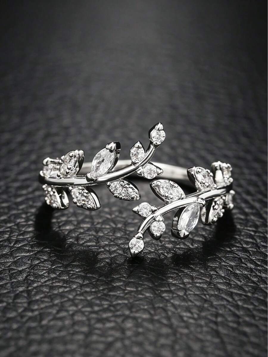 1pc Exquisite Adjustable Flower Ring, Nature-Inspired Ring, Romantic Floral Style, Suitable For Party, Vacation, Daily Wear (No Box)