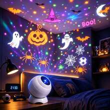 1 buah Lampu Proyeksi Pola Natal Halloween, Lampu Pesta Liburan, Berputar 360°, Cocok untuk Kamar Tidur, Ruang Tamu, Langit-langit dan Dinding Asrama, Dekorasi Suasana Langit Berbintang, Hadiah Ulang Tahun, Bertenaga USB - lampu proyeksi - View 7