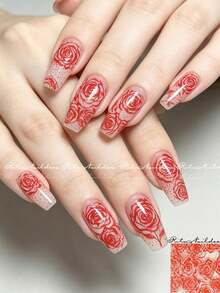 RitaNail 10 Rolls 50cm Set Non-Adhesive Nail Art Transfer Paper Y2K Multicolor Lace Bridal Vacation Nail Art Professional Salon Nail Artist Choice DIY Nail Art Supplies - Multicolor - View 2