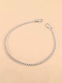1pc Minimalist Fashion Chain Decor Punk Rock Hip Hop Jeans Waist Chain, Unisex - Silver - View 10