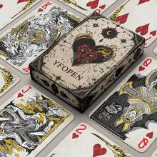 YFOPEN Bastet Black Cat Playing Cards, Dark Gothic Bastet Black Cat Fantasy Illustration Cards, Vintage Cracked Distressed Texture - Multicolor - View 1