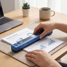 Portable Scanner For A4 Documents, Photos, Images, Receipts, JPG/PDF, 300/600/900dpi Resolution - Blue - View 6