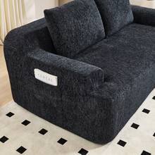 Doppelsofa, Modula Res Sofa, Tiefsitziger Memory-Foam-Cloud-Stuhl Mit Kissen-Black - Black - View 10