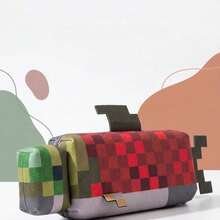 1pc Pixel Game (My World) Salmon Color Pencil Case, MC Stationery Storage Bag, Pixel Style Pencil Case, Cosmetic Storage Bag, Digital Storage Bag, Small Item Storage Bag, Suitable For Study, Work, Travel And Daily Use, Perfect For Students And Women, Back To School, School Supplies, Gift - A - View 3