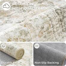 Alfombra de pasillo antideslizante para dormitorio, alfombra lavable con reverso de goma - Alfombra suave de pelo corto para cocina, lavandería, baño (61 x 244 cm, beige/marfil) - Gris - Ver 10