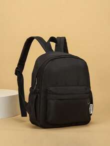 1PC Minimalist Backpack, Casual And Elegant, School Bag For Boys And Girls, Zipper Design, Adjustable Shoulder Straps, Suitable For School, Travel, Can Easily Hold Daily Essentials, Versatile Item, Suitable For Various Styles And Occasions. - Multicolor - View 3