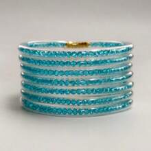 7pcs/Set Fashion Crystal Glitter Jelly Bracelets For Women, Lucky Symbol Buddhist Wristbands - Multicolor - View 16