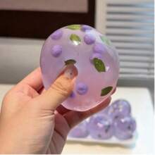 1 buah Bola Squishy Buatan Tangan Manik Anggur Ungu, Mainan Remas Tekstur Minyak Kelapa, Mainan Pereda Stres Lembut dan Lentur, Bola Dekompresi Sensorik Buah Realistis, Hadiah Relaksasi Buatan Tangan Kreatif untuk Remaja & Dewasa - MultiWarna - View 1