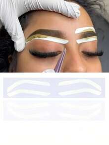 2/20/60pcs Eyebrow Drawing & Template Stickers, Suitable For Semi-Permanent Eyebrow Tattooing And Makeup, Positioning, Spraying & Shaping Auxiliary Tools - Multicolor - View 2