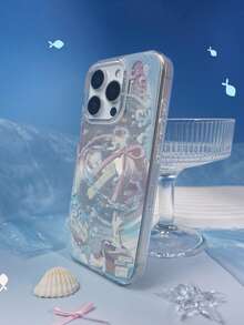 Ribbon Ocean Vortex Pattern Phone Case - Large Hole IMD Shockproof Shell - Compatible With Apple 17/17Air/17Pro/17Promax, 16/16Plus/16Pro/16Promax, 15/15Plus/15Pro/15Promax, 14/14Plus/14Pro/14Promax, 13/13Pro/13Promax, 12/12Pro/12Promax, 11/11Pro Max, Dustproof, Popular - Multicolor - View 3