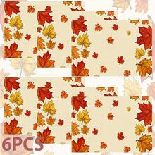 1pc/4pcs/6pcs/8pcs, Autumn, Fallen Leaves Pattern Suitable For Dining Table, Breakfast Mat, Coffee Bar, All-Season Decoration, Washable Table Mat, Room Decor, Kitchen Dining Table Mat, Indoor/Outdoor Party Decor, Home Decor, Ideal Gift - Multicolor - View 14