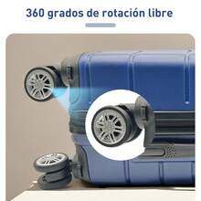 Set de 2 Piezas Maletas de Viaje 20 Pulgadas Equipaje de Cabina Antirrobo, Equipaje de Mano para Turismo Familiar, Viajes de Ocio y Viajes de Trabajo - Azul marino + Champaña - Ver 8