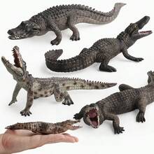 1pc Realistic Crocodile Animal Model Decorative Figurine - Multicolor - View 4