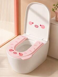 1pc Thickened Waterproof EVA Toilet Seat Cushion, Soft & Warm All Seasons, Anti-Pinch Design, Universal Bathroom Toilet Lid, With Handle, Easy To Remove And Wash, Cute Style, Suitable For Women - Multicolor - View 12