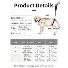 Supporting Belts For The Back Legs Designed For Elderly Dogs, Disabled Dogs And Injured Dogs, Post-Surgery Rehabilitation Walking Assistance Belts, Dog Leashes, Walking Assistance Ropes. Collar Leash And Pendant Dog Set (For Two-In-One Use) - Multicolor - View 12