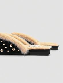 ADAMUMU New Women's Premium Fashion Comfortable Foil Flat Sandals Mule Shoes, Cute Suitable For Daily Wear, Holiday Spring - Black - View 8