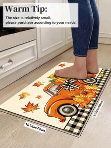 1/2pcs Autumn Thanksgiving Gnome Pumpkin Pattern Doormat, Outdoor Welcome Mat, Carpet, Autumn Floor Mat, Thanksgiving Front Door Mat - Multicolor - View 15